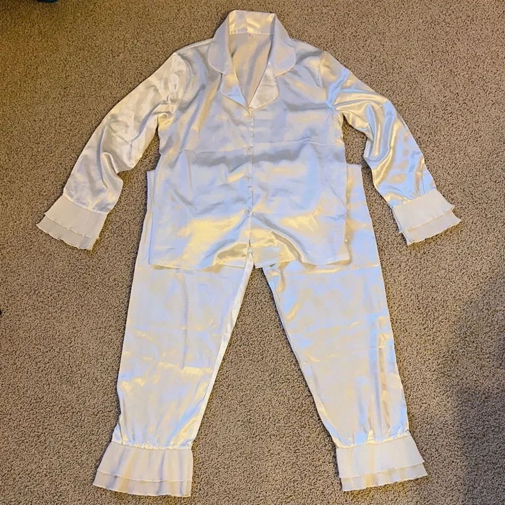 Cream One-Piece Pajamas with Footies and High Collar